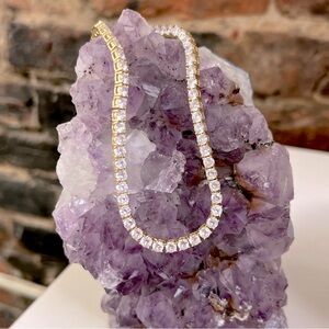 Rhinestone tennis necklace choker